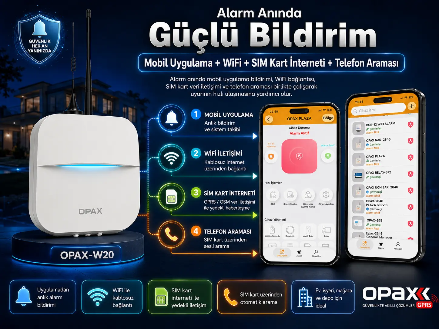 Alarm Anında Çift Bildirim Gücü: Mobil Uygulama + Telefon Araması İnfografik Alanı