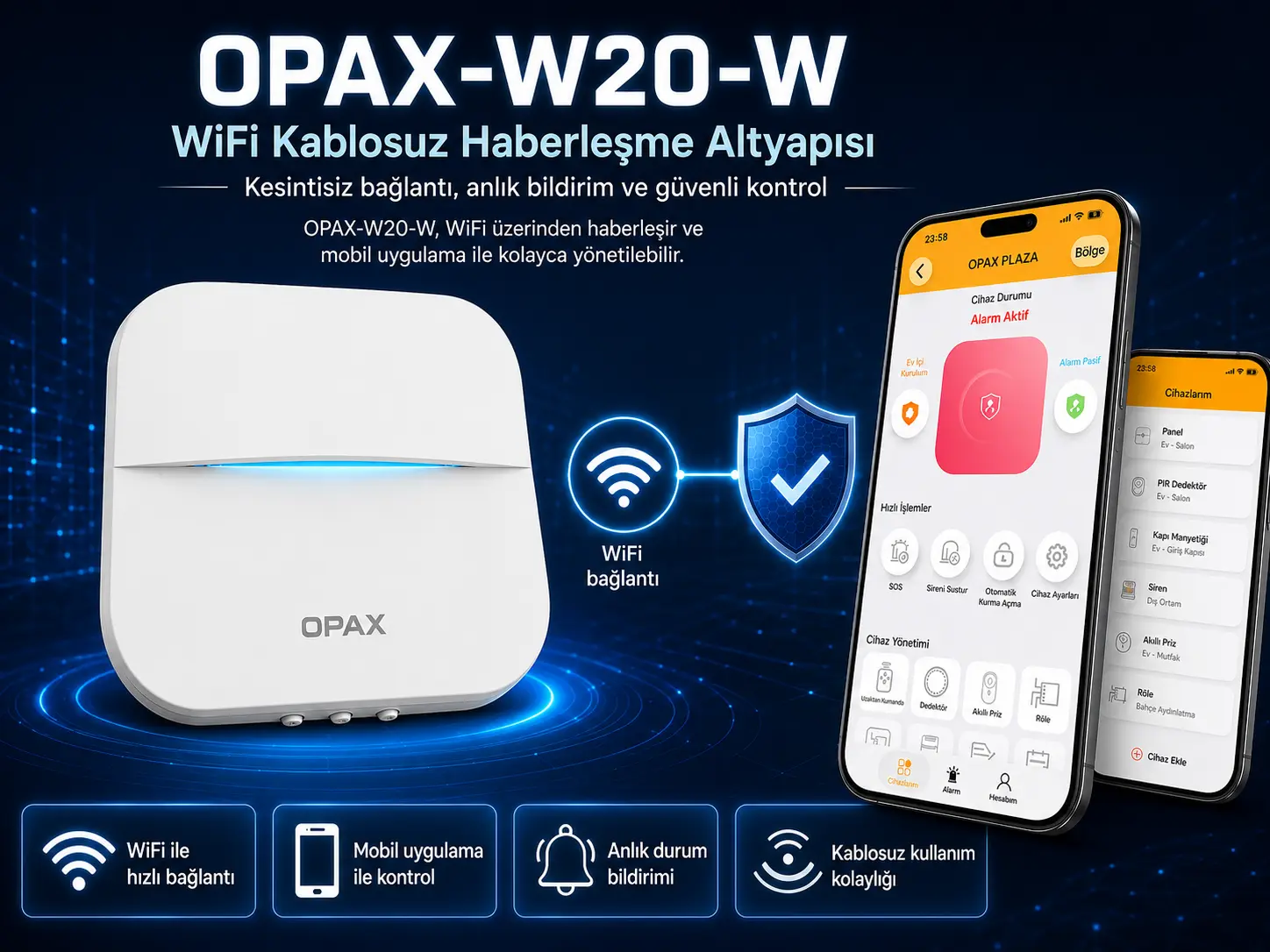 OPAX-W20-W WiFi Network Haberleşme İnfografik Alanı OPAX-W20-W WiFi Network Haberleşme görseli