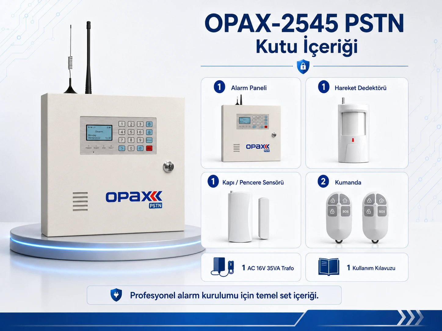 OPAX-2545 PSTN Kutu İçeriği OPAX-2545 PSTN Kutu İçeriği