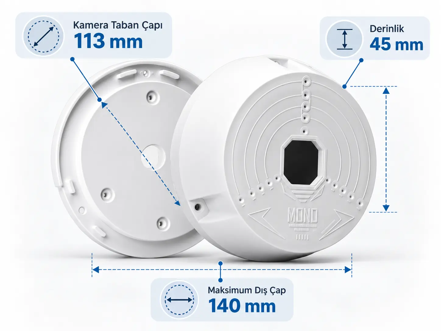 CAMBOX MONO JB-J11 teknik ölçüler 113 mm 140 mm 45 mm