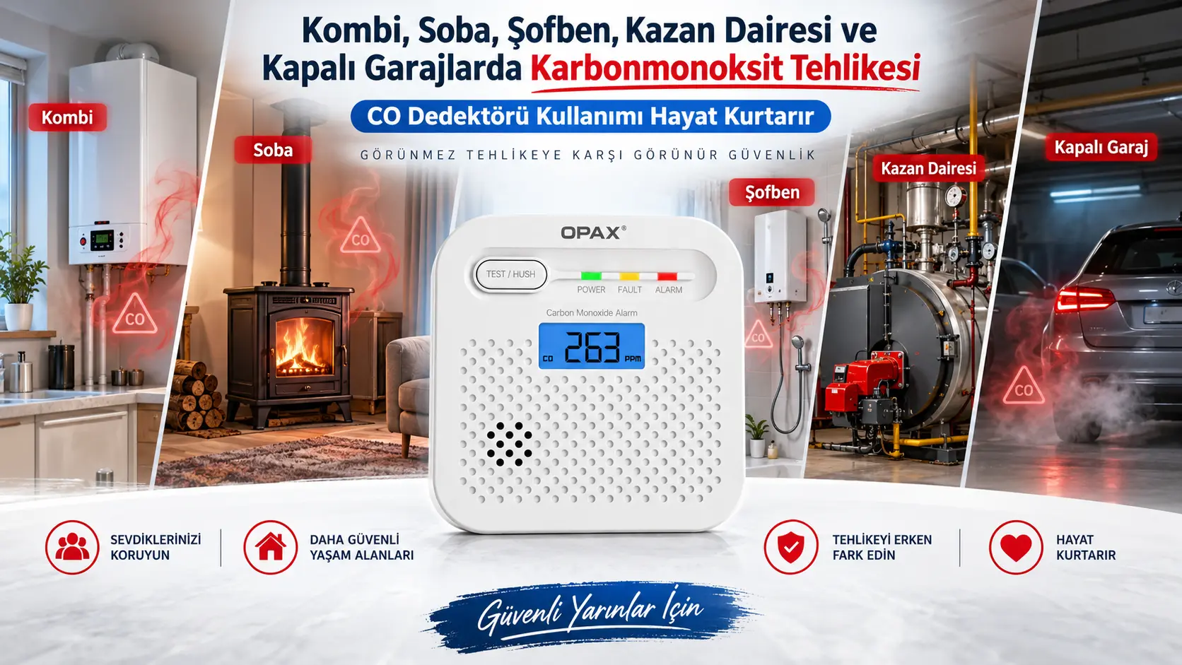Kombi, Soba, Şofben, Kazan Dairesi ve Kapalı Garajlarda Karbonmonoksit Tehlikesi