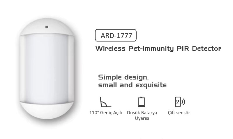 ARD-1777 Kablosuz Pet-Immunity Hareket Dedektörü