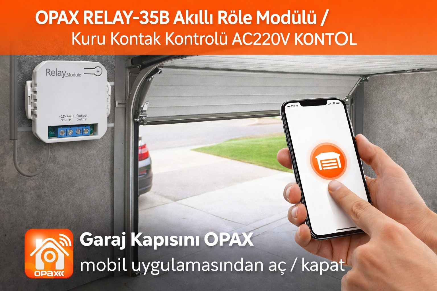 OPAX RELAY-35B Akıllı Kuru Kontak Röle Modülü