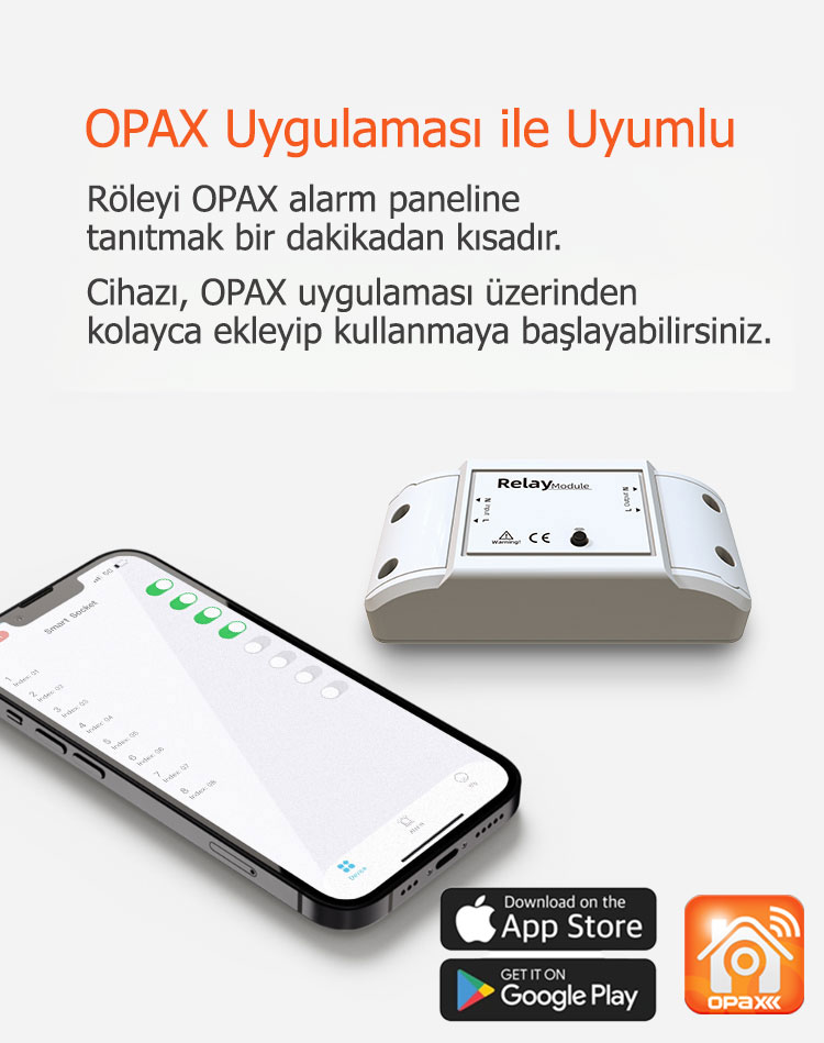 OPAX RELAY-35A Akıllı Switch mobil uygulama ile kontrol ve programlama