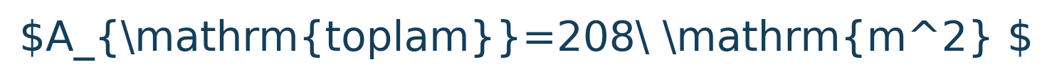 Matematik formülü: A\_{\mathrm{toplam}}=208\ \mathrm{m^2} \