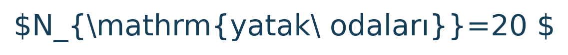 Matematik formülü: N\_{\mathrm{yatak\ odaları}}=20 \