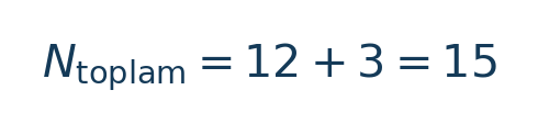 Matematiksel hesap: N\_{\mathrm{toplam}}=12+3=15 \