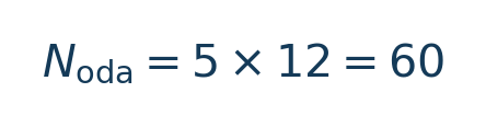 Matematiksel hesap: N\_{\mathrm{oda}}=5\times12=60 \