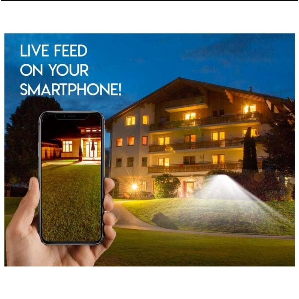 OPAX-60120 PROJEKTÖRLÜ WiFi KAMERA / ALARM / KARŞILIKLI KONUŞMA / HAREKET SENSÖRÜ / SD KART DESTEĞİ