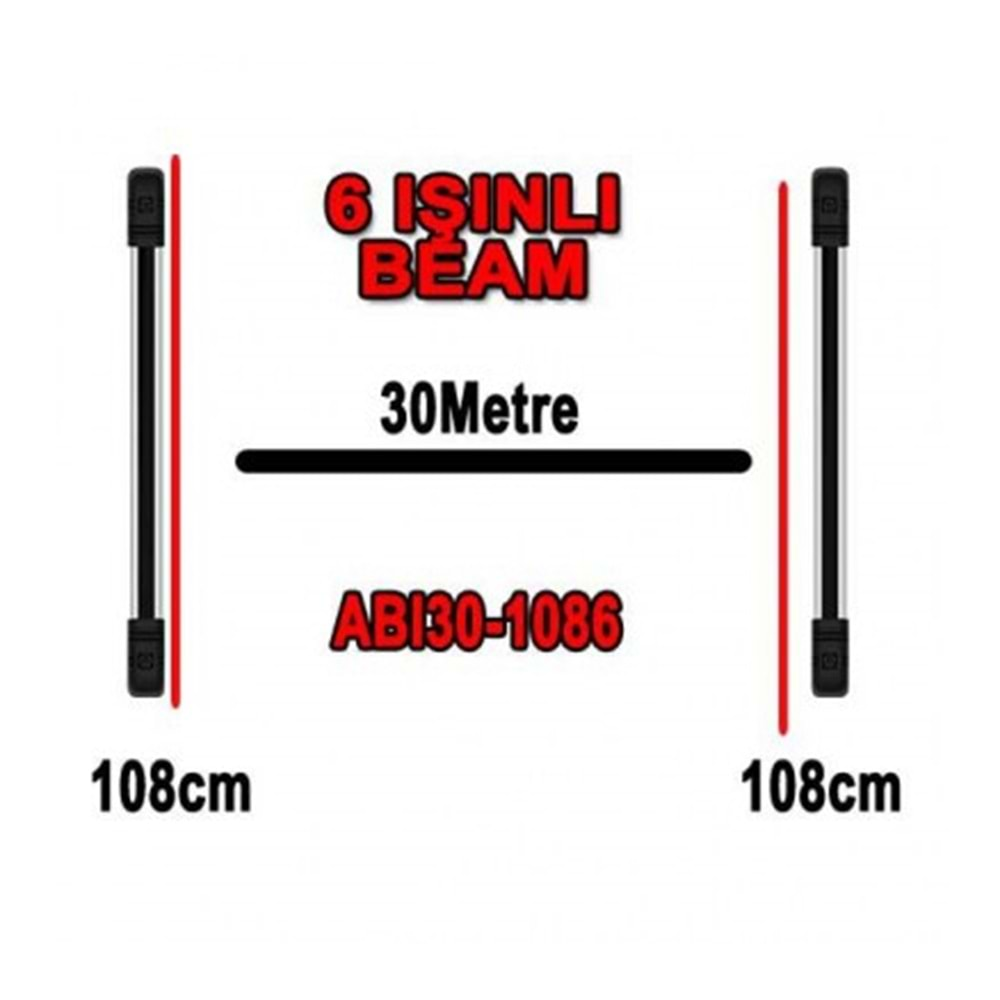 ABI30-1086 6 IŞINLI 108CM PENCERE BARİYERİ 30 METRELİK INFRARED BARİYER