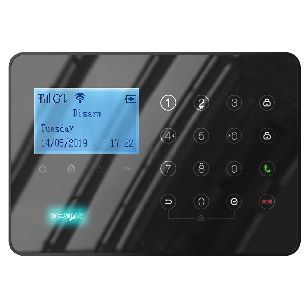 ARD-575 Siyah GPRS/GSM/WiFi Dokunmatik Kablolu Kablosuz Ev ve İşyeri Alarm Paneli