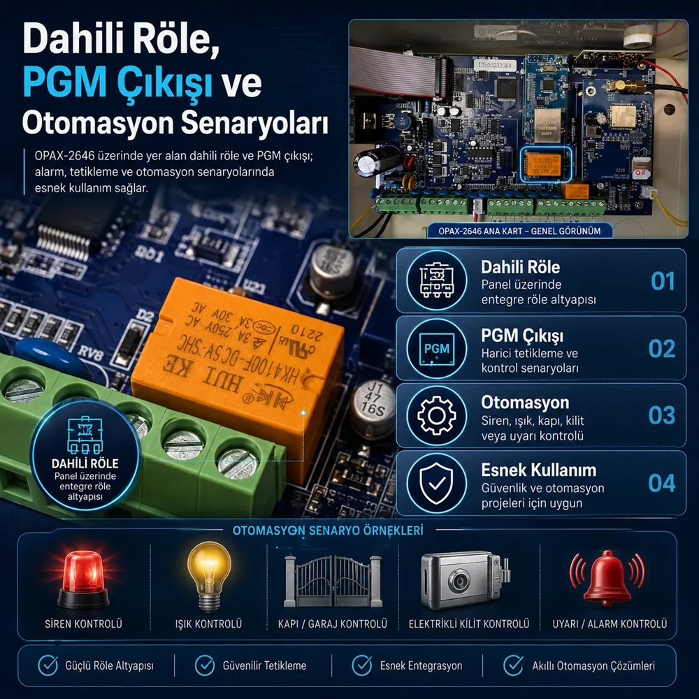 OPAX-2545LAN PSTN & LAN Network Kablolu ve Kablosuz Alarm Paneli