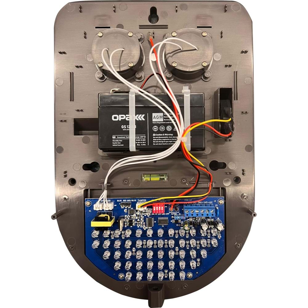BGR-10 KABLOLU 48 LED KIRMIZI / MAVİ / KIRMIZI+MAVİ IŞIKLI HARİCİ ALARM SİRENİ V2023