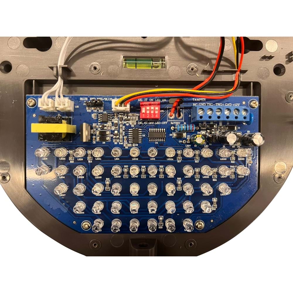 BGR-10 KABLOLU 48 LED KIRMIZI / MAVİ / KIRMIZI+MAVİ IŞIKLI HARİCİ ALARM SİRENİ V2023