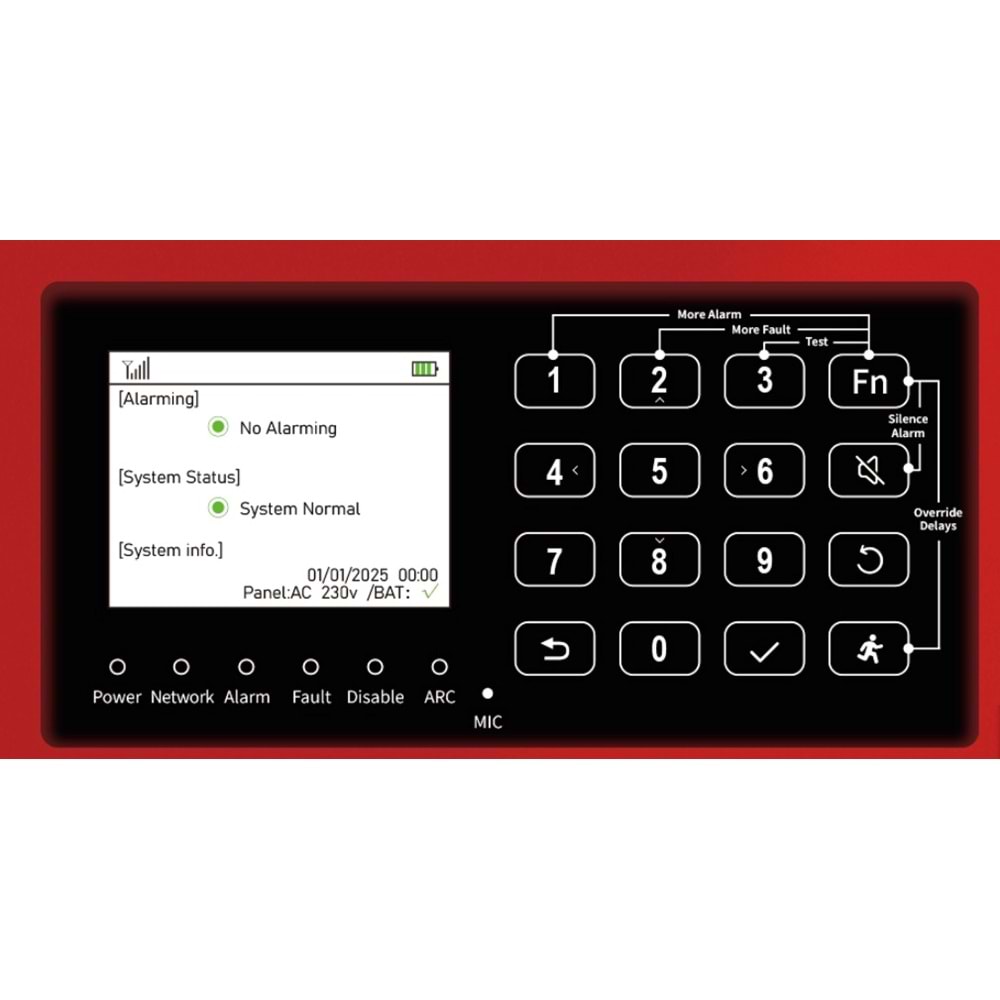 OPAX-WF868-4G-LAN Adresli Kablosuz Yangın Alarm Kontrol Paneli (868mhz) EN-54 Sertifikalı