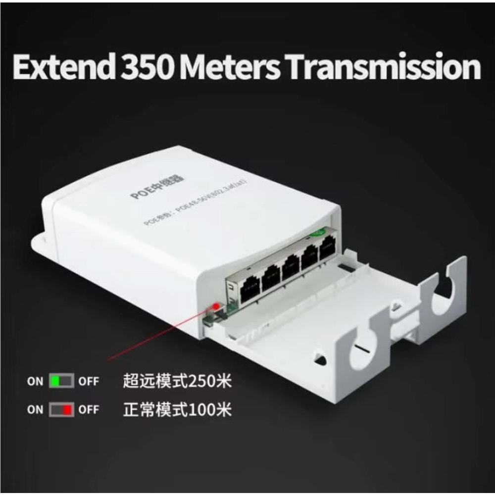 1 PoE Giriş- 4 PoE Çıkışlı PoE Extender (PoE Çoklayıcı) -Outdoor