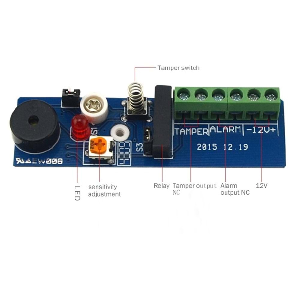ARD-7112 KABLOLU TİTREŞİM VIBRATION DARBE DEDEKTÖRÜ / DARBE SENSÖRÜ