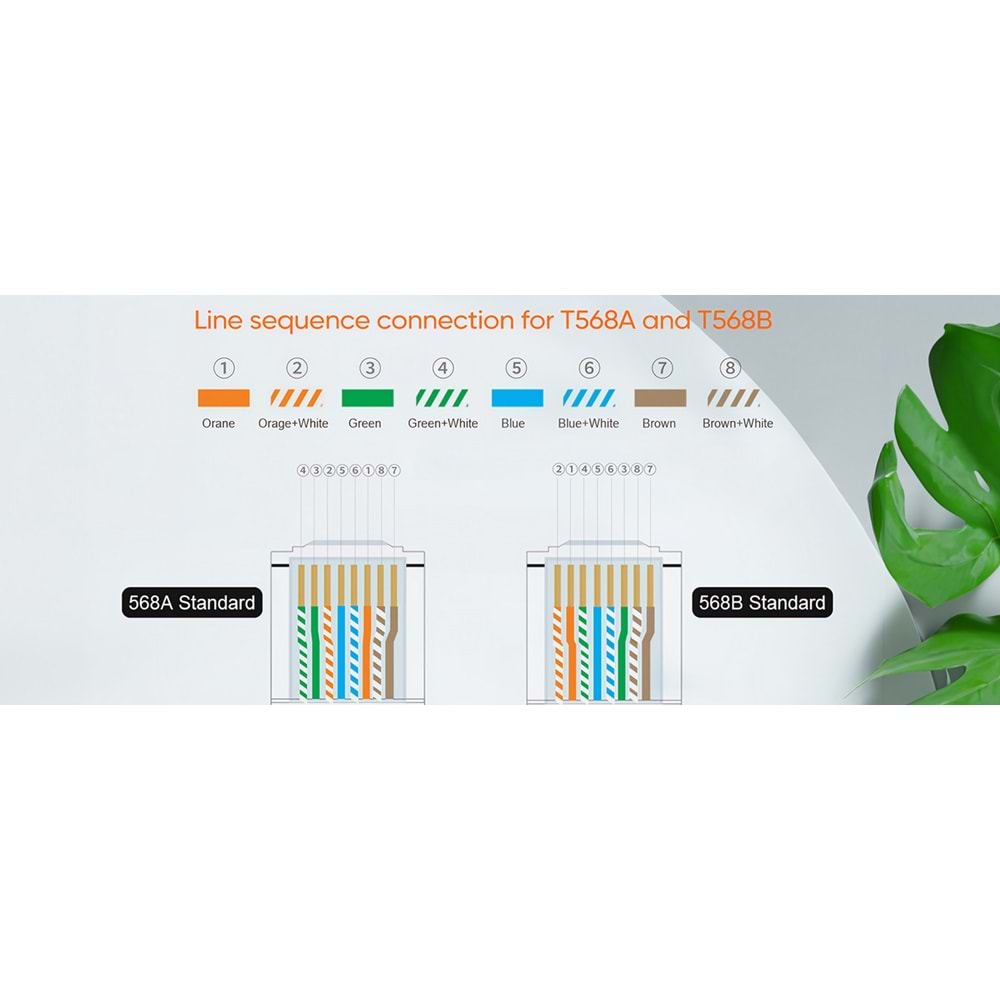 100 ADET RJ45 NETWORK KONNEKTÖR CAT6 UTP