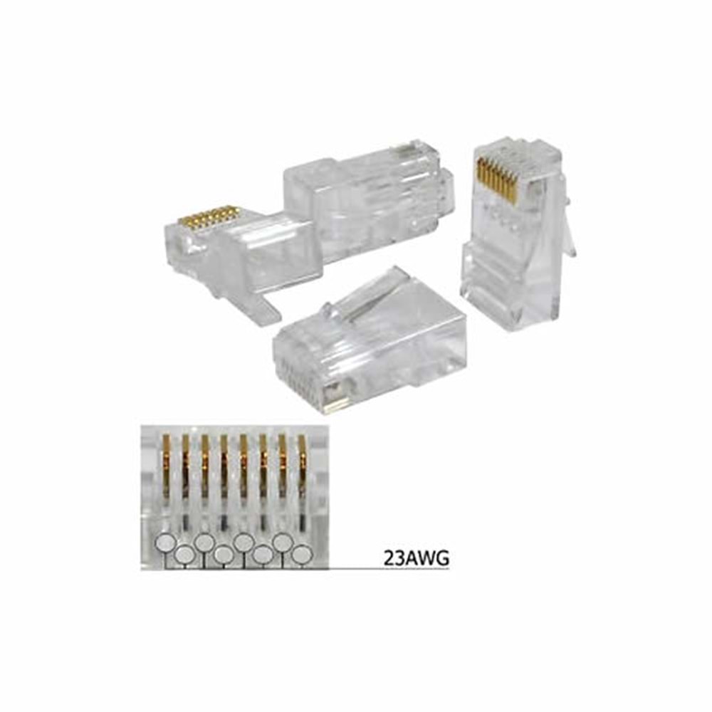 100 ADET RJ45 NETWORK KONNEKTÖR CAT6 UTP