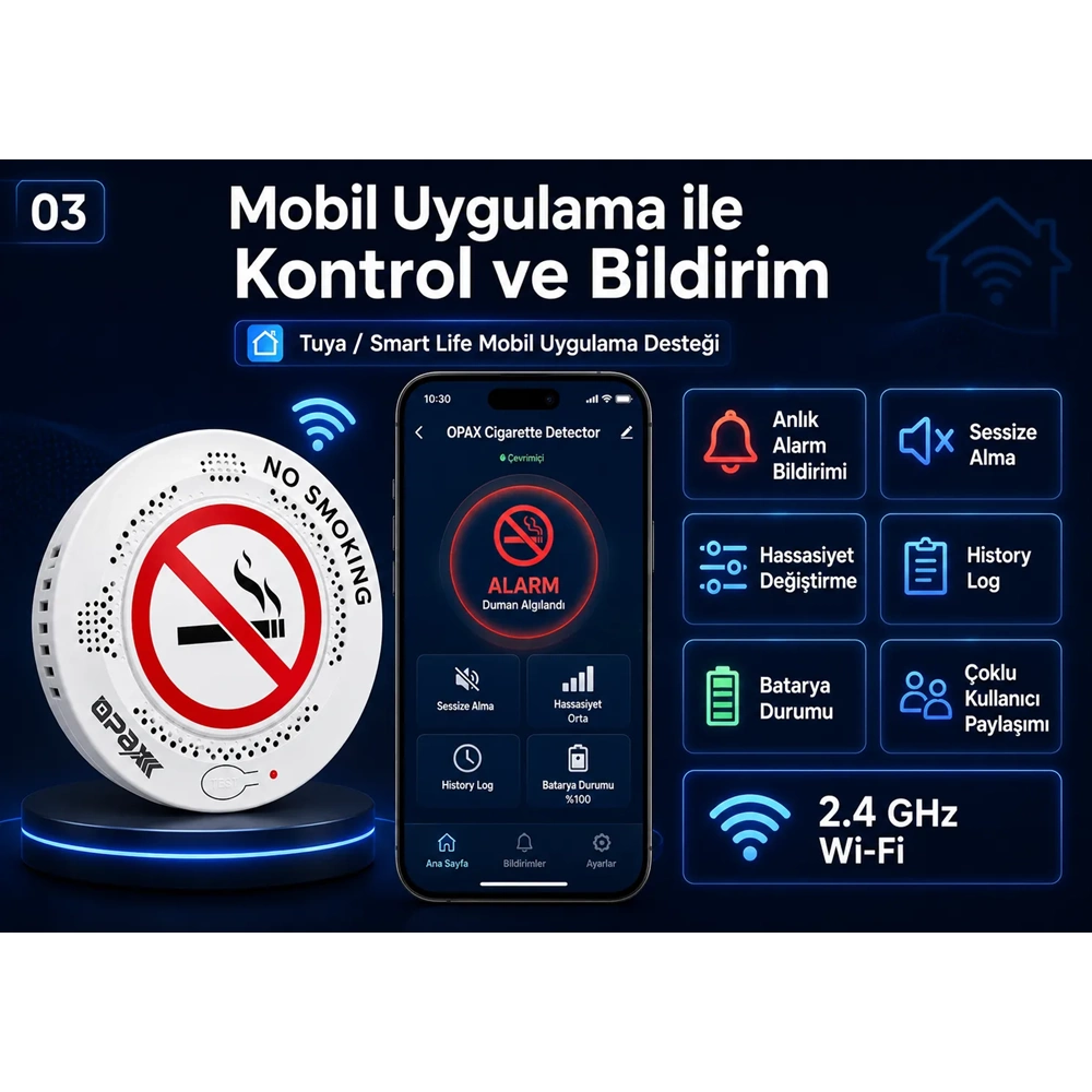 OPAX-V200 PRO Wi-Fi Sigara ve Vape Dedektörü