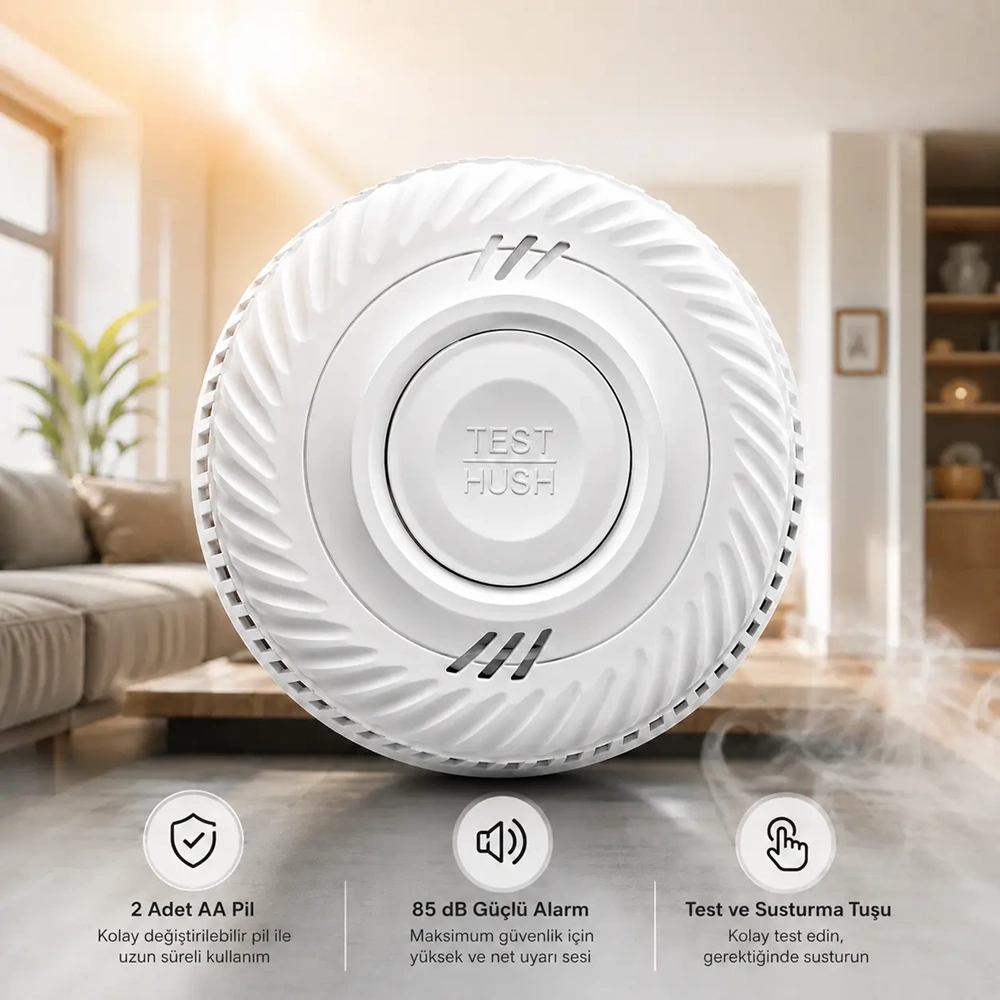 OPAX WiFi + RF Interlink Akıllı Duman Dedektörü | Tuya Uyumlu Kablosuz Yangın Alarm Dedektörü