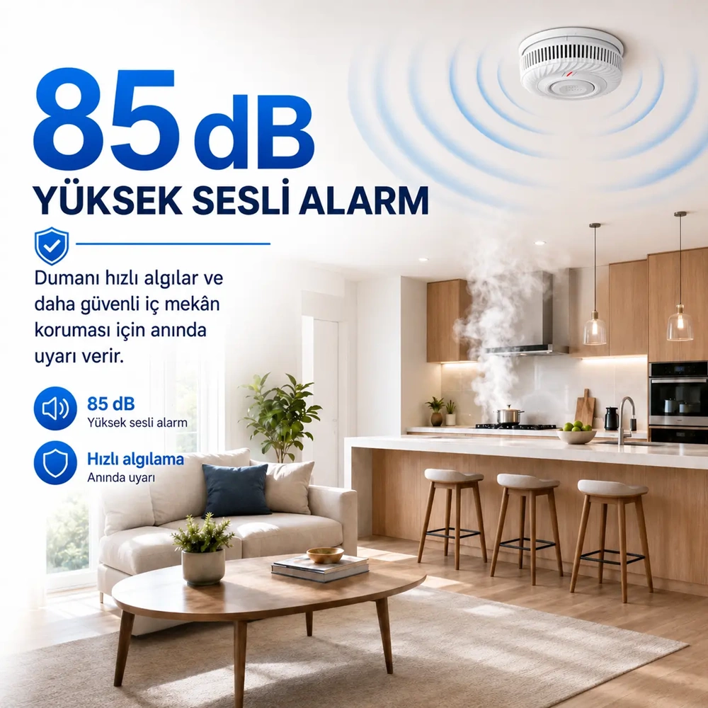 OPAX WiFi + RF Interlink Akıllı Duman Dedektörü | Tuya Uyumlu Kablosuz Yangın Alarm Dedektörü
