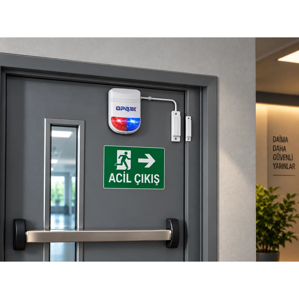 OPAX HY-6107-MC31 Kablolu Acil Çıkış Kapısı Alarm Sistemi Seti