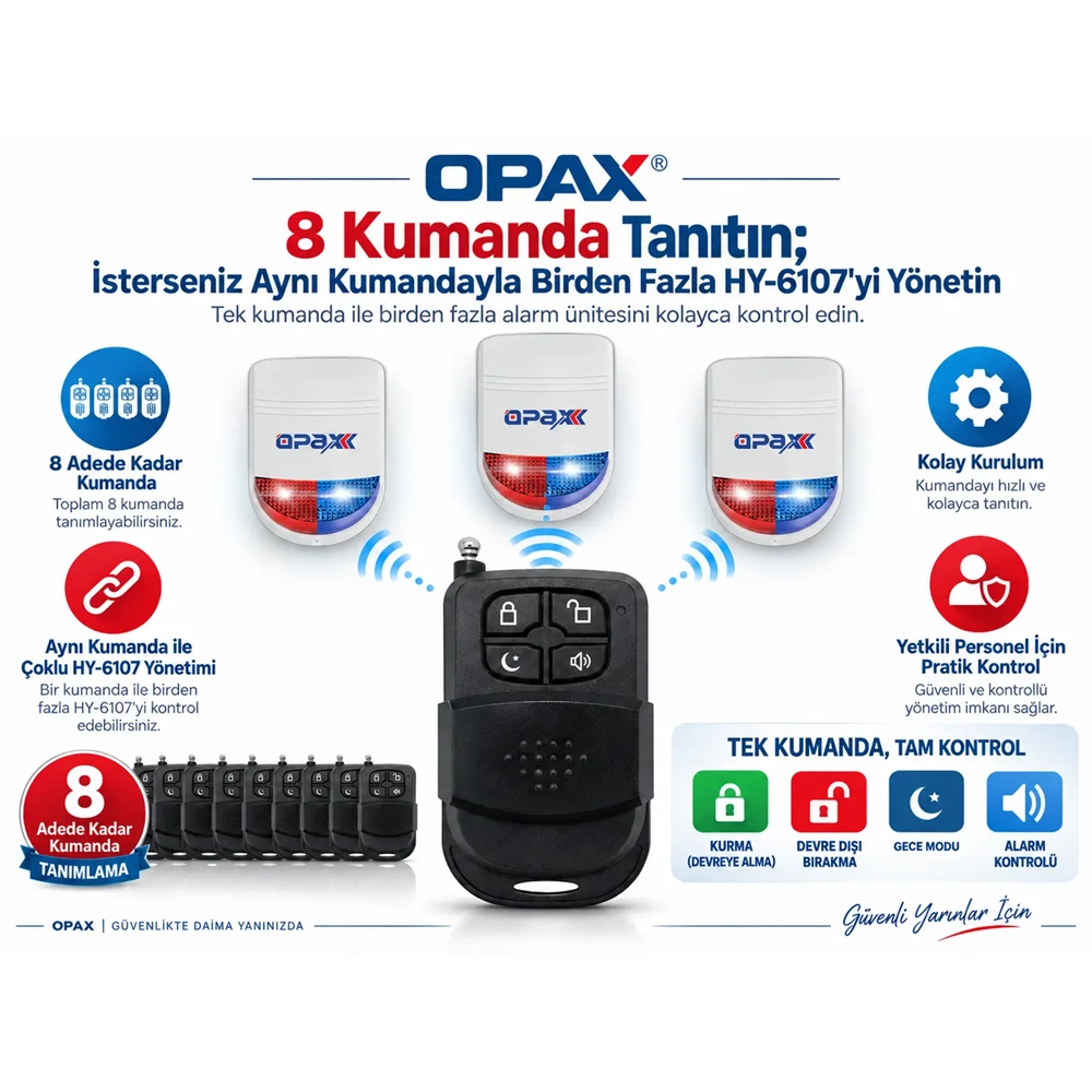 OPAX HY-6107-MC31 Kablolu Acil Çıkış Kapısı Alarm Sistemi Seti