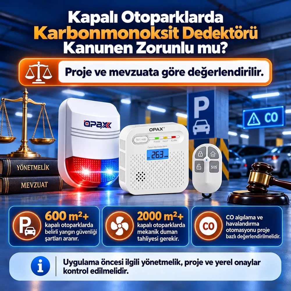 OPAX BGR-13CO WiFi Kablosuz Karbonmonoksit Alarm Sistemi