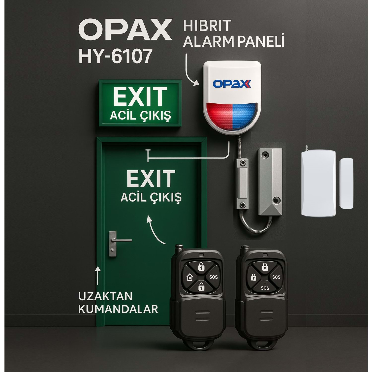 Opax HY-6107 Acil Çıkış Kapısı Alarm Sistemi