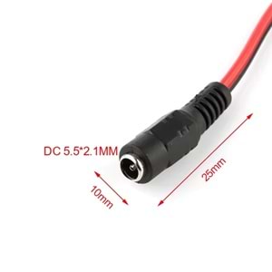 DC 12V DİŞİ KABLOLU BESLEME JACKI 0.15M