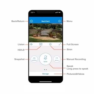 OPAX-60120 PROJEKTÖRLÜ WiFi KAMERA / ALARM / KARŞILIKLI KONUŞMA / HAREKET SENSÖRÜ / SD KART DESTEĞİ