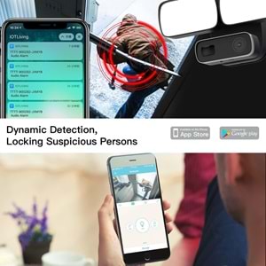 OPAX-90120 PROJEKTÖRLÜ WiFi KAMERA / ALARM / KARŞILIKLI KONUŞMA / HAREKET SENSÖRÜ / SD KART DESTEĞİ