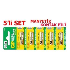 5'li Paket GP 23AE 12V Alkalin Manyetik Kontak Pili