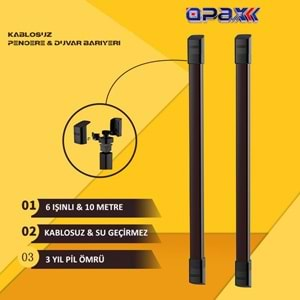 ABI10W-1026 KABLOSUZ PENCERE TİPİ 6 IŞINLI 10 METRE PENCERE BARİYER DEDEKTÖRÜ DIŞ VE İÇ ORTAM