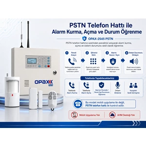 OPAX-2545 PSTN BGR-09 Kablosuz Sirenli Akülü Ev ve İşyeri Alarm Seti