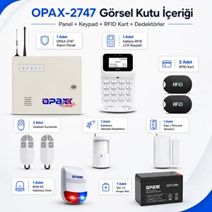 OPAX-2747 GPRS/GSM/LAN BGR-09 Kablosuz Sirenli ve Kablolu/Kablosuz Ev ve İşyeri Alarm Seti