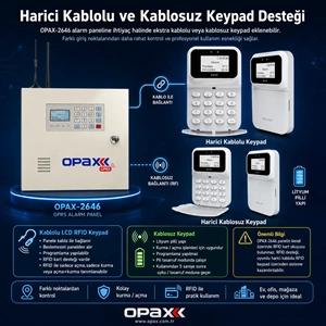 OPAX-2646 BGR-10 Kablolu Sirenli Akülü GPRS/GSM Ev ve İşyeri Alarm Seti