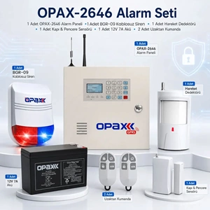 OPAX-2646 BGR-09 Kablosuz Sirenli Akülü GPRS/GSM Ev ve İşyeri Alarm Seti