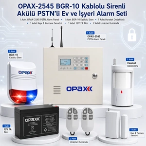 OPAX-2545 PSTN BGR-10 Kablolu Sirenli Akülü Ev ve İşyeri Alarm Seti