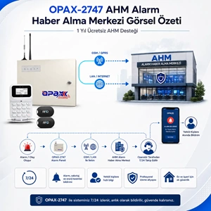 OPAX-2747 GPRS/GSM/LAN BGR-10 Kablolu Sirenli ve Akülü Kablolu/Kablosuz Ev ve İşyeri Alarm Seti