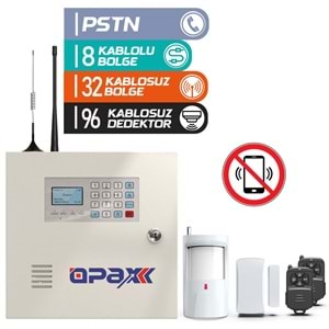 OPAX-2545 PSTN Kablolu ve Kablosuz Alarm Paneli