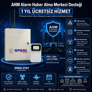 OPAX-2747 GPRS/GSM/LAN Keypadli Kablolu ve Kablosuz Alarm Paneli