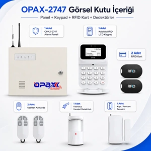 OPAX-2747 GPRS/GSM/LAN Keypadli Kablolu ve Kablosuz Alarm Paneli