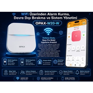 OPAX-W20-W Beyaz WiFi Kablosuz Alarm Sistemi