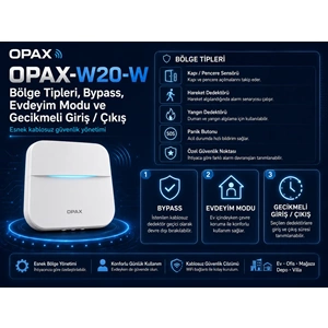 OPAX-W20-W Beyaz WiFi Kablosuz Alarm Sistemi