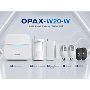 OPAX-W20-W Beyaz WiFi Kablosuz Alarm Sistemi