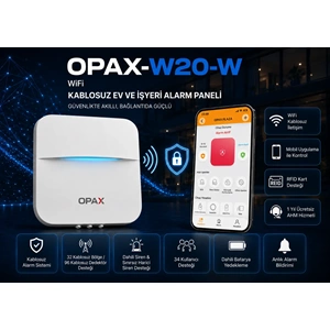 OPAX-W20-W Beyaz WiFi Kablosuz Alarm Sistemi