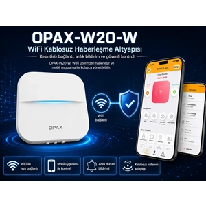 OPAX-W20-W Beyaz WiFi Kablosuz Alarm Sistemi