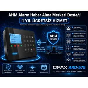 ARD-575 Siyah GPRS/GSM/WiFi Dokunmatik Kablolu Kablosuz Ev ve İşyeri Alarm Paneli
